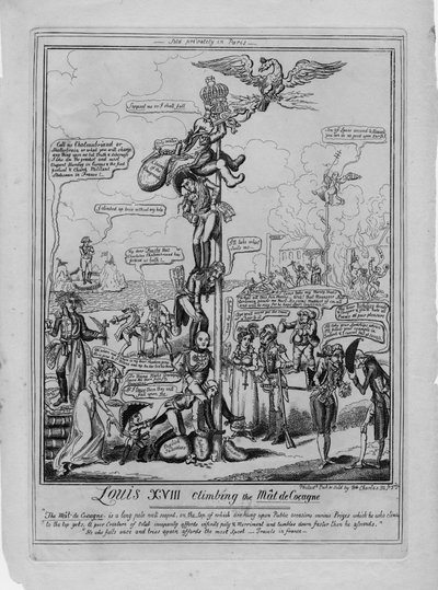 Louis XVIII Climbing the Mat de Cocagne by William Charles